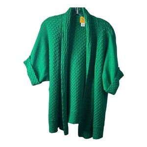 Ruby Rd. Sz 1X Green Open‎ Front Knit Sweater